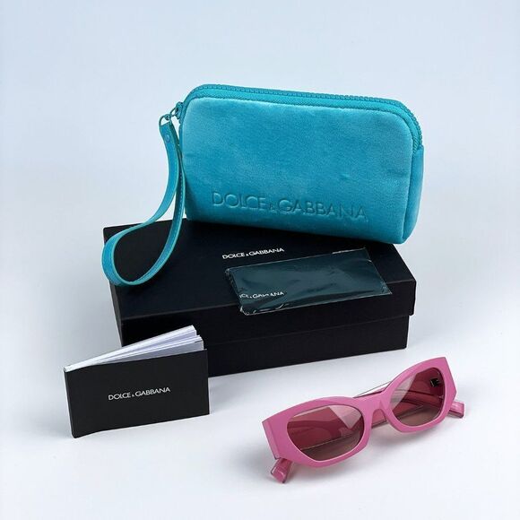 SALE! NEW D&G DG6186 3262/5 Pink Mirror Silver Cat Eye Women Sunglasses